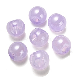 Opaque Acrylic Beads, Round, Top Drilled, Lilac, 19x19x19mm, Hole: 3mm(OACR-G012-03D)