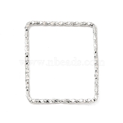 304 Stainless Steel Linking Rings, Textured, Rectangle, Stainless Steel Color, 22.5x18.5x1mm, Inner Diameter: 20x16.5mm(STAS-Z041-03A-P)