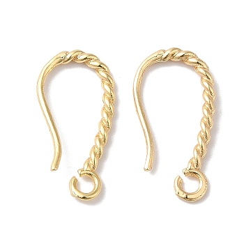 Long-Lasting Plated Brass Ear Wire, Real 14K Gold Plated, 18x1.4mm, Hole: 1.9mm, Pin: 0.8mm