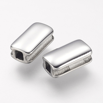 304 Stainless Steel Beads, Rectangle, Stainless Steel Color, 10x5x4mm, Hole: 2x2mm