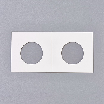 Cardboard Staple Type Coin Mylar Flip Holder Cover Case, White, Hole: 27.5mm, 100x50x1.5mm
