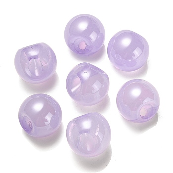 Opaque Acrylic Beads, Round, Top Drilled, Lilac, 19x19x19mm, Hole: 3mm