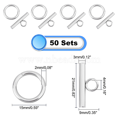 Unicraftale 50 Sets 304 Knebelverschlüsse aus Edelstahl(STAS-UN0037-39)-2