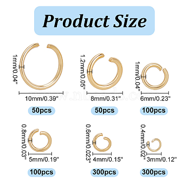 Arricraft 6 Styles 304 Biegeringe aus Edelstahl(STAS-AR0002-18G)-2