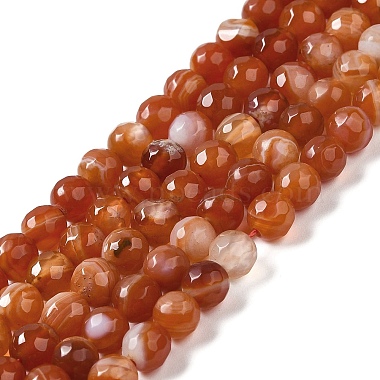 agate à rayures naturelles / brins de perles d'agate(G-A246-8mm-03)-2