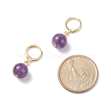 Round Gemstone Dangle Hoop Earrings(EJEW-JE04966)-5