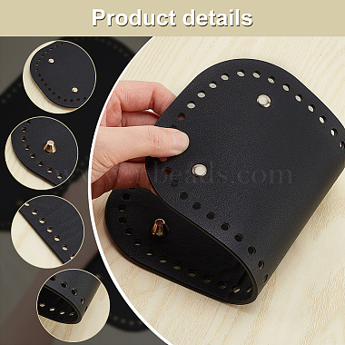 Elite 3Pcs 3 Style Oval PU Leather Knitting Crochet Bags Nail Bottom Shaper Pad(DIY-PH0009-84)-3