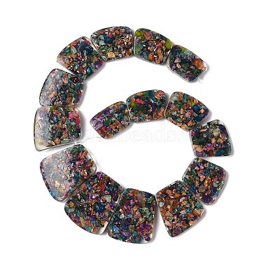 Jaspe impérial naturel teint avec brins de perles de résine(G-Q017--E05-01F)-3