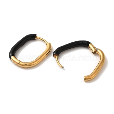 304 Stainless Steel & Enamel Hoop Earrings for Women(EJEW-S237-14G-B)-2