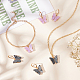 Plastic Butterfly Pendant Necklace & Bracelet & Dangle Leverback Earrings(SJEW-AN0001-33)-7