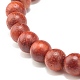 Natural Wood Round Beads Stretch Bracelet(BJEW-JB07129)-7