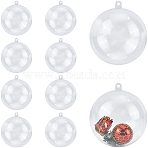 10Pcs Transparency Acrylic Christmas Balls Pendants, Round, Clear, 90x80mm, Hole: 4mm, Inner Diameter: 77mm(DIY-CP0013-38B)