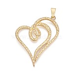 Rack Plating Alloy Big Pendants, Heart Charms, Cadmium Free & Lead Free, Golden, 85.5x62.5x10mm, Hole: 11.5x5mm(PALLOY-N179-79G)