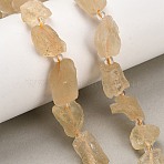 Natural Citrine Beads, Heated, Rough, Nuggets, 13~23x12~16x6~13mm, Hole: 1mm, about 11~13pcs/strand, 7.44''(18.9cm)~7.99''(20.3cm)(GG-CBA0B77-A31-03)