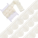 4.7~5 Yards Cotton Shell Shaped Flower Lace Ribbon, Lace Trimming for Sofa Pillow Decoration, White, 2-1/8 inch(55mm)(OCOR-GF0003-95C)