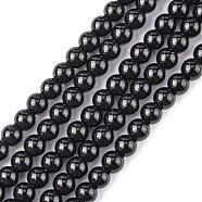 Synthetic Black Stone Beads Strands, Dyed, Round, Black, 6mm, Hole: 1mm(X-G-G088-6mm)