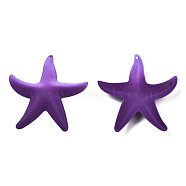 Spray Painted Iron Big Pendants, Starfish, Purple, 50x46.5x6mm, Hole: 1mm(IFIN-N008-033-B02)