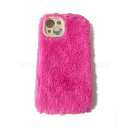 Warm Plush Mobile Phone Case for Women Girls, Plastic Winter Camera Protective Covers for iPhone13, Deep Pink, 15.4x8x1.4cm(COHT-PW0001-06A-06)