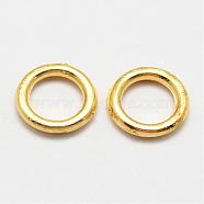 Alloy Round Rings, Soldered Jump Rings, Closed Jump Rings, Golden, 18 Gauge, 7x1mm, Hole: 4.5mm, Inner Diameter: 4mm(PALLOY-P119-04G)