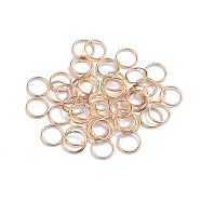 Iron Jump Rings, Open Jump Rings, Round Ring, Light Gold, 6x0.9mm, 19 Gauge, Inner Diameter: 4.2mm, about 100pcs/bag(IFIN-CJC0001-02B-KCG)