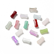 Opaque Spray Painted Glass Beads, Drum, Mixed Color, 12.5x6mm, Hole: 1.4mm(GLAA-J102-02B)