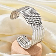 304 Stainless Steel Cuff Bangles, Multi-strand Bangles for Women, Wave, Stainless Steel Color, Inner Diameter: 2-3/8x2 inch(6.1x5.1cm)(BJEW-B108-13P)