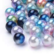 Rainbow Acrylic Imitation Pearl Beads, Gradient Mermaid Pearl Beads, No Hole, Round, Mixed Color, 4mm, about 10000pcs/bag(OACR-R065-4mm-M)