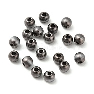 Opaque Acrylic Beads, Round, Gunmetal Plated, 4x3.3mm, Hole: 1.2mm(MACR-M032-09B)