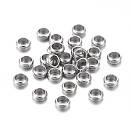 304 Stainless Steel Spacer Beads, Column, Stainless Steel Color, 3x1mm, Hole: 2mm(STAS-K200-07P-E)