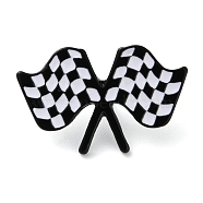 Black Alloy Brooches, Enamel Pins, for Backpack Clothes, Flag, 18.5x29.5x2mm(JEWB-H025-03EB-05)