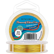 Round Craft Copper Wire, Golden, 0.4mm, 26 Gauge(CWIR-BC0001-0.4mm-G)