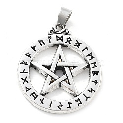 Tibetan Style Alloy Pendants, Star Charms, Antique Silver, 30x25x2.5mm, Hole: 3x3.5mm(FIND-I042-01AS-02)