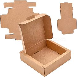 Nbeads 12Sets Kraft Paper Gift Boxes, Folding Boxes, Square, BurlyWood, 10.2x10.2cm(CON-NB0001-96)