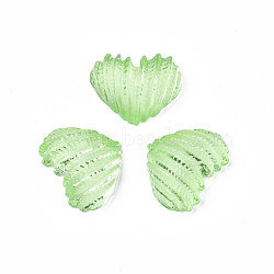 TTransparent Acrylic Cabochons, Heart, Light Green, 16x19x6mm(TACR-N006-09B)