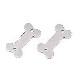 Tarnish Resistant 201 Stainless Steel Links Connectors, Laser Cut, Bone, Stainless Steel Color, 9.5x18.5x1.5mm, Hole: 1.2mm(STAS-S080-029P)