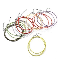 Polyester Cord Braided Necklace Makings, with Brass Findings, Stainless Steel Clasps, Long-Lasting Plated, Golden, Mixed Color, 18-3/4 inch(47.5cm)(MAK-L043-03P)