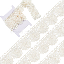 4.7~5 Yards Cotton Shell Shaped Flower Lace Ribbon, Lace Trimming for Sofa Pillow Decoration, White, 2-1/8 inch(55mm)(OCOR-GF0003-95C)