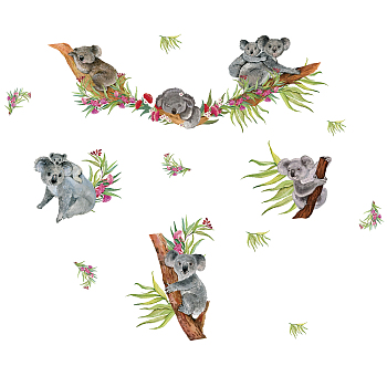 PVC Wall Stickers, for Wall Decoration, Koala Pattern, 290x900mm, 2pcs/set