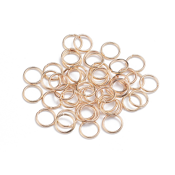 Iron Jump Rings, Open Jump Rings, Round Ring, Light Gold, 6x0.9mm, 19 Gauge, Inner Diameter: 4.2mm, about 100pcs/bag