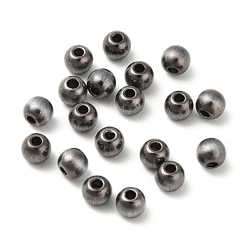 Opaque Acrylic Beads, Round, Gunmetal Plated, 4x3.3mm, Hole: 1.2mm