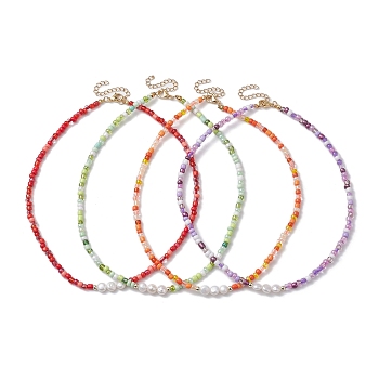 Glass Seed Beaded Necklaces for Women, Mixed Color, 16.34 inch(41.5cm)