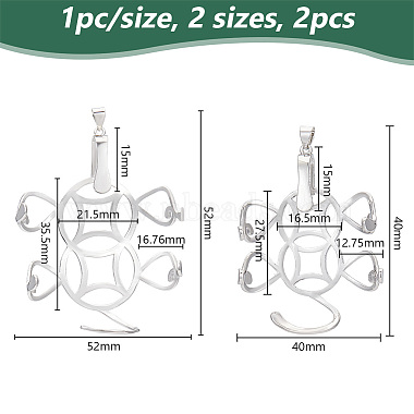 Gomakerer 2 個 2 スタイルロジウムメッキ 925 スターリングシルバー 6 爪プロングペンダントブランクコイン形状カボションセッティング(FIND-GO0001-71)-2