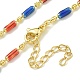 Brass Enamel Column Link Chain Necklaces(NJEW-H039-02B-03G)-2