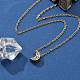 304 Stainless Steel Crystal Rhinestone Pendant Cable Chain Necklaces for Women(NJEW-C062-01E-G)-1