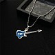 201 Stainless Steel Guitar Pendant Box Chain Necklaces(NJEW-R001-06P-01)-1