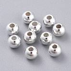 201 Stainless Steel Beads, Round, Silver, 5x4mm, Hole: 1.8mm(STAS-K210-42A-S)