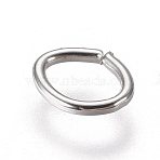 Iron Open Jump Rings, Oval, Silver Color Plated, 5x4x0.6mm, 22 Gauge, Inner Diameter: 2.5x4mm, 300pcs/bag(IFIN-WH0051-74B-S)