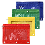 4Pcs 4 Colors Oxford Cloth with Alloy Pen Cases for 3-Ring Binder, Zipper Pen Bags, Rectangle, Mixed Color, 176x252x2mm, 1pc/color(AJEW-CP0008-01)