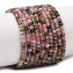 Natural Multicolor Tourmaline Beads Strands, Rondelle, Faceted Beads, 3.5x2.5mm, Hole: 0.6mm, about 149pcs/strand, 19.41''(49.3cm)~15.75''(40cm)(G-D110-E02-06)