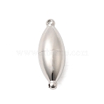 304 Stainless Steel Magnetic Clasps, Olive Nut, Stainless Steel Color, 23x9mm, Hole: 1.2mm(STAS-F350-03A-P)